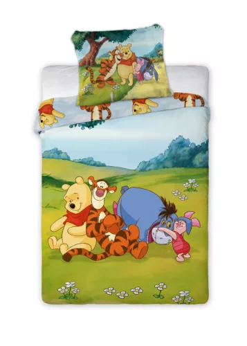 Disney Micimackó Sunny Meadow gyerek, ovis ágyneműhuzat 100×135 cm, 40×60 cm