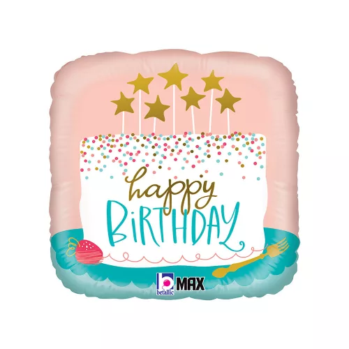 Happy Birthday Confetti Cake fólia lufi 46 cm