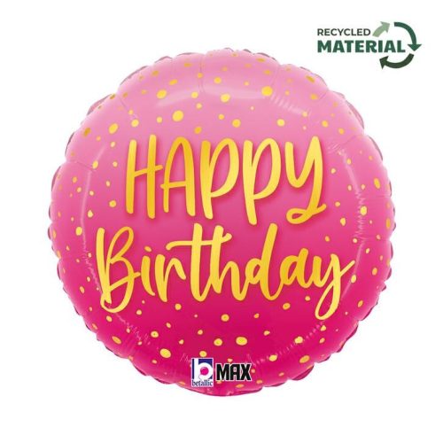 Happy Birthday Pink fólia lufi 46 cm