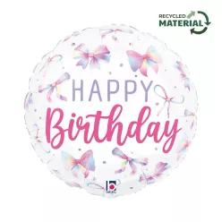 Happy Birthday Bows fólia lufi 46 cm