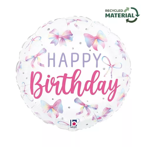 Happy Birthday Bows fólia lufi 46 cm