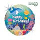 Happy Birthday Ocean Holo fólia lufi 46 cm