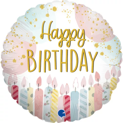 Happy Birthday Candle mini fólia lufi 19 cm (WP)