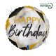 Happy Birthday Glitter Marble fólia lufi 46 cm