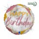 Happy Birthday Glitter Marble Rose fólia lufi 46 cm