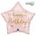 Happy Birthday Pink Star fólia lufi 46 cm