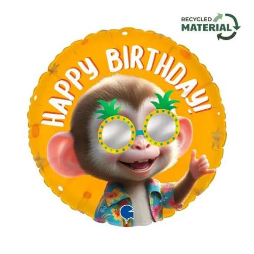 Happy Birthday Cool Monkey fólia lufi 46 cm
