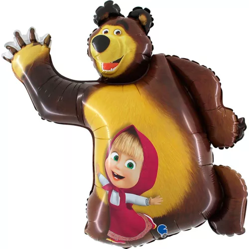 Mása és a medve Smile fólia lufi 107 cm