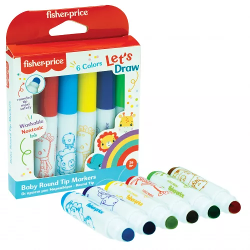 Fisher-Price Let's Draw Fun kimosható filctoll 6 db-os