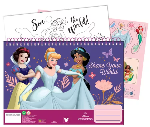 Disney Hercegnők Your World A/4 spirál vázlatfüzet 40 lapos matricával