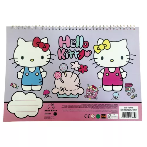 Hello Kitty World A/4 spirál vázlatfüzet 40 lapos matricával