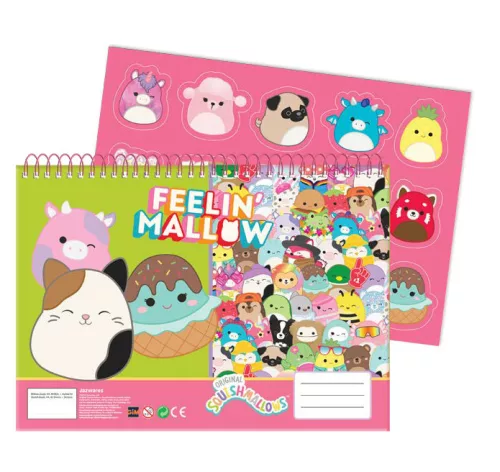 Squishmallows Feelin' A/4 spirál vázlatfüzet 40 lapos matricával