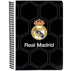 Real Madrid Black B/5 vonalas spirál füzet 70 lapos