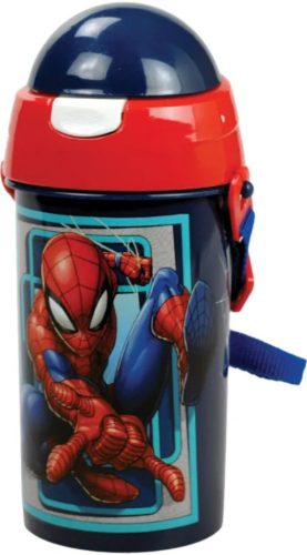 Pókember World műanyag szívószálas kulacs akasztóval 500 ml