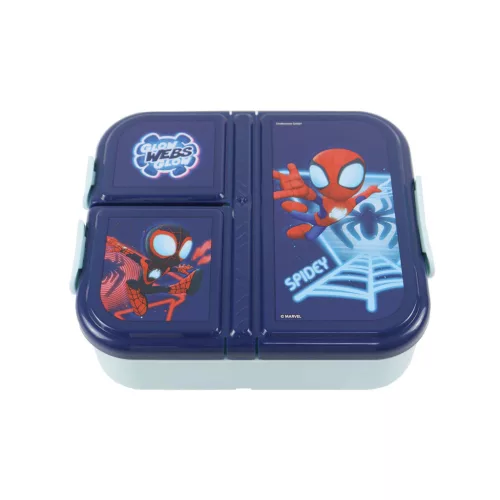 Pókember Spidey Glow több rekeszes uzsonnás doboz, szendvicsdoboz