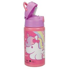   Hello Kitty Unicorn alumínium szívószálas kulacs akasztóval 500 ml