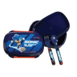   Sonic a sündisznó Faster szendvicsdoboz + evőeszköz szett