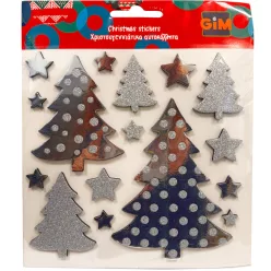 Karácsonyi Silver Tree csillámos matrica