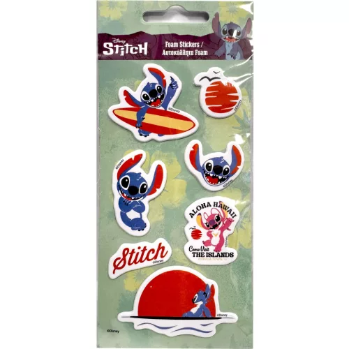 Disney Lilo és Stitch, A csillagkutya The Islands pufi szivacs matrica szett