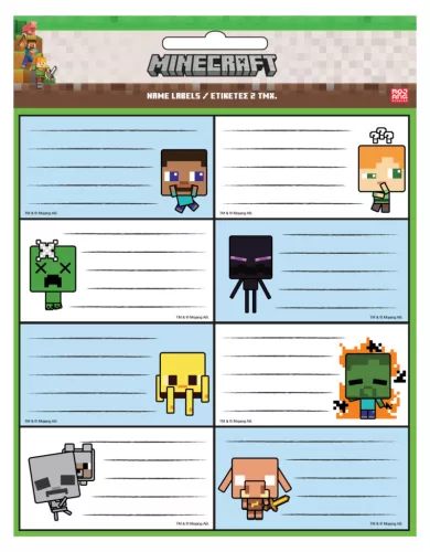 Minecraft Creepers Need Hugs füzetcímke 16 db-os