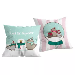 Pusheen Let It Snow párna, díszpárna 40x40 cm
