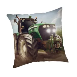 Traktor Green párnahuzat 45x45 cm