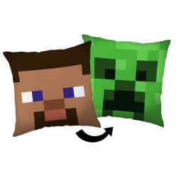 Minecraft Steve Creeper párna, díszpárna 40 x 40 cm