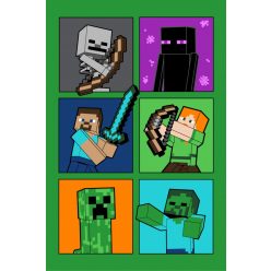 Minecraft Fight Badges szuper puha polár takaró 100*150cm