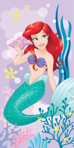 Disney Hercegnők Ariel Pink fürdőlepedő, strand törölköző 70x140cm