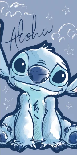 Disney Lilo és Stitch, A csillagkutya Aloha fürdőlepedő, strand törölköző 70x140cm
