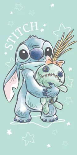 Disney Lilo és Stitch, A csillagkutya Buddies fürdőlepedő, strand törölköző 70x140cm
