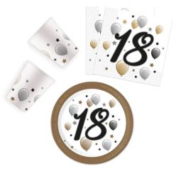   Happy Birthday 18 Milestone party szett 36 db-os 23 cm-es tányérral