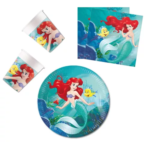 Disney Hercegnők Ariel Curious party szett 36 db-os 23 cm-es tányérral