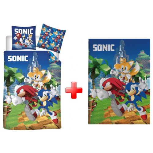 Sonic a sündisznó Speedy Dreams gyerek ágyneműhuzat és polár takaró szett