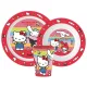 Hello Kitty And Friends étkészlet, micro műanyag szett, pohárral 260 ml 
