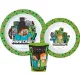 Minecraft Pixelcraft étkészlet, micro műanyag szett, pohárral 260 ml 