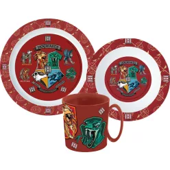   Harry Potter School Shields étkészlet, micro műanyag szett bögrével 350 ml
