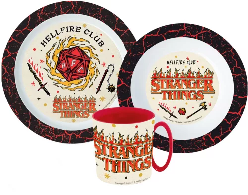 Stranger Things Upside Down étkészlet, micro műanyag szett bögrével 350 ml