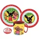 Bing Happy Bunny étkészlet, micro műanyag szett bögrével 390 ml 