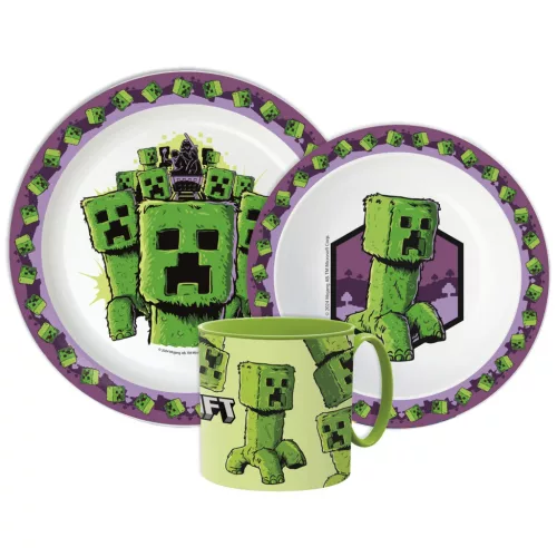 Minecraft The Movie étkészlet, micro műanyag szett bögrével 265 ml 