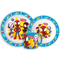   Pókember Spidey Team étkészlet, micro műanyag szett bögrével 265 ml 