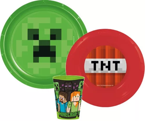Minecraft TNT étkészlet, műanyag szett