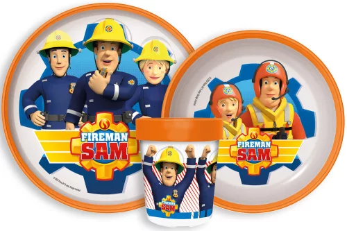 Sam a tűzoltó Rescue Mission csúszásmentes étkészlet, micro műanyag szett
