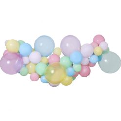 Színes Pastel léggömb, lufi girland szett 65 db-os