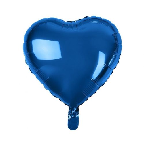 Dark Blue Heart, Kék szív fólia lufi 37 cm