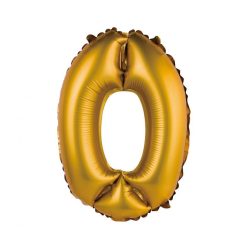 Arany Gold Matt 0-ás mini szám fólia lufi 35 cm