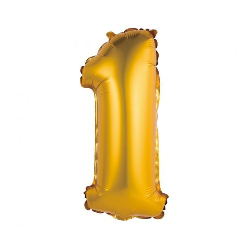Gold Matt, Arany 1-es mini szám fólia lufi 35 cm