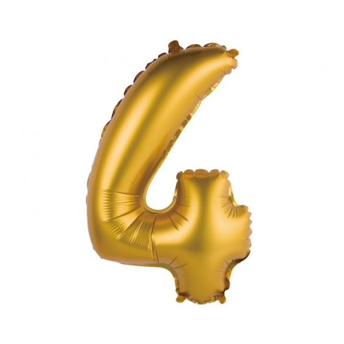Gold Matt, Arany 4-es mini szám fólia lufi 35 cm