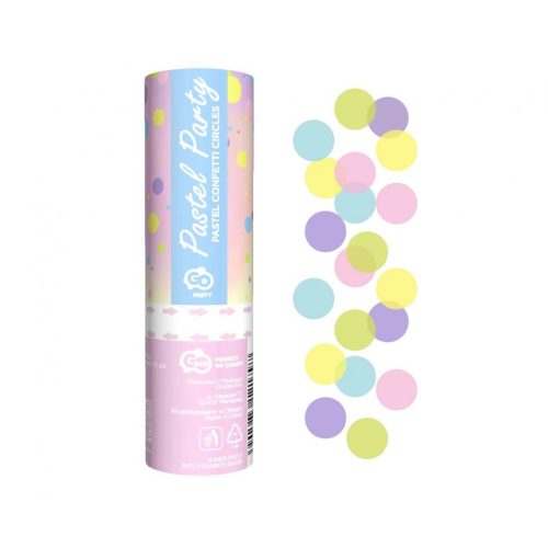 Pastel Multicolour, Színes konfetti kilövő 15 cm