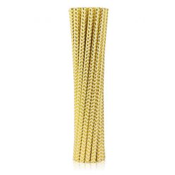 Arany Gold Chevron papír szívószál 12 db-os